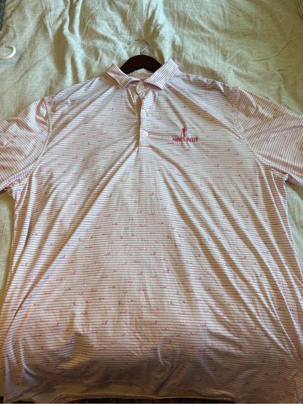 johnnie-O Light Pink Striped Polo